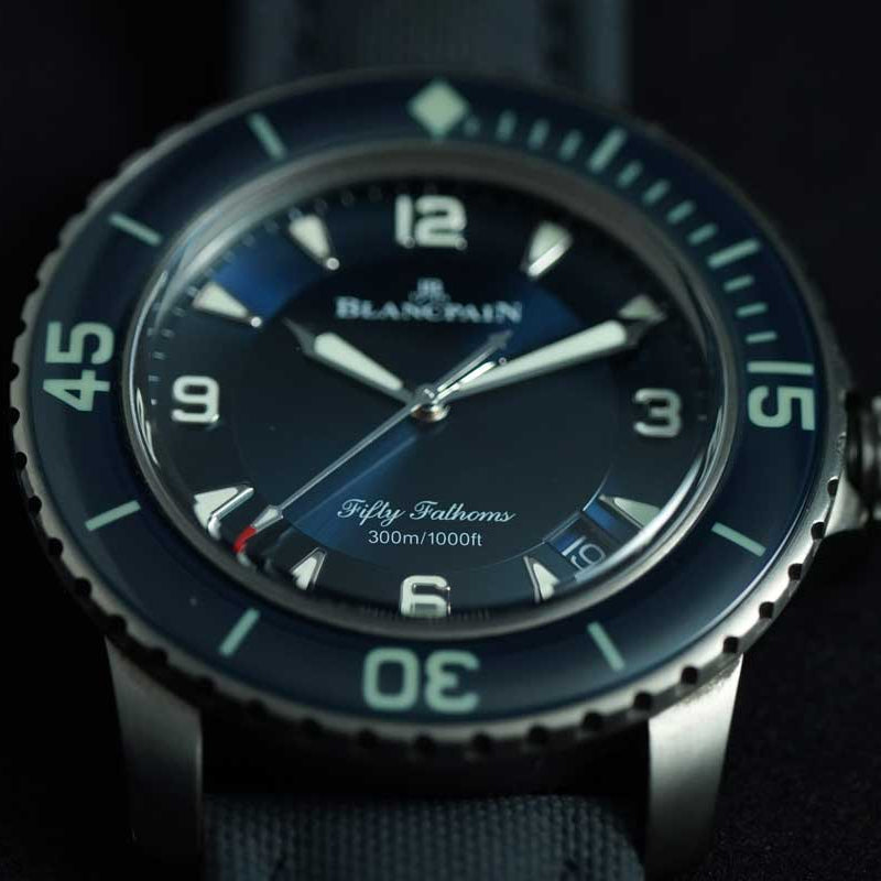 Blancpain Fifty Fathoms Automatique 5015-12B40-O52A – Titanium | Blue Dial | 45mm | Full Set