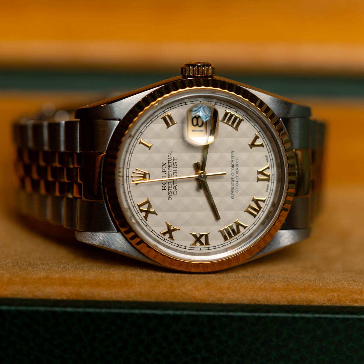 Rolex Datejust 16233 36mm Rare Ivory Pyramid Dial Box & Papers | Preowned