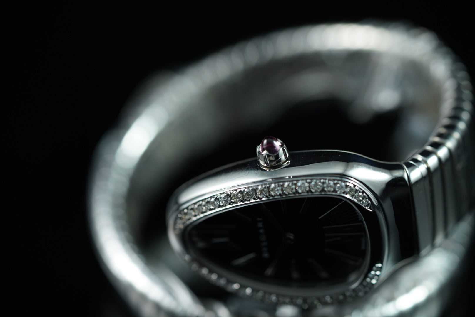 Bvlgari Serpenti SP 35 S 102824 AM Diamonds Single Spiral Black Dial Unworn 2021