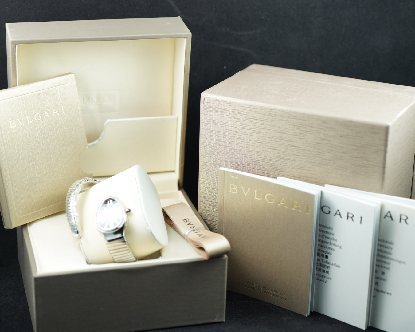 Bvlgari Serpenti SP 35 S 102824 AM Diamonds Single Spiral Black Dial Unworn 2021