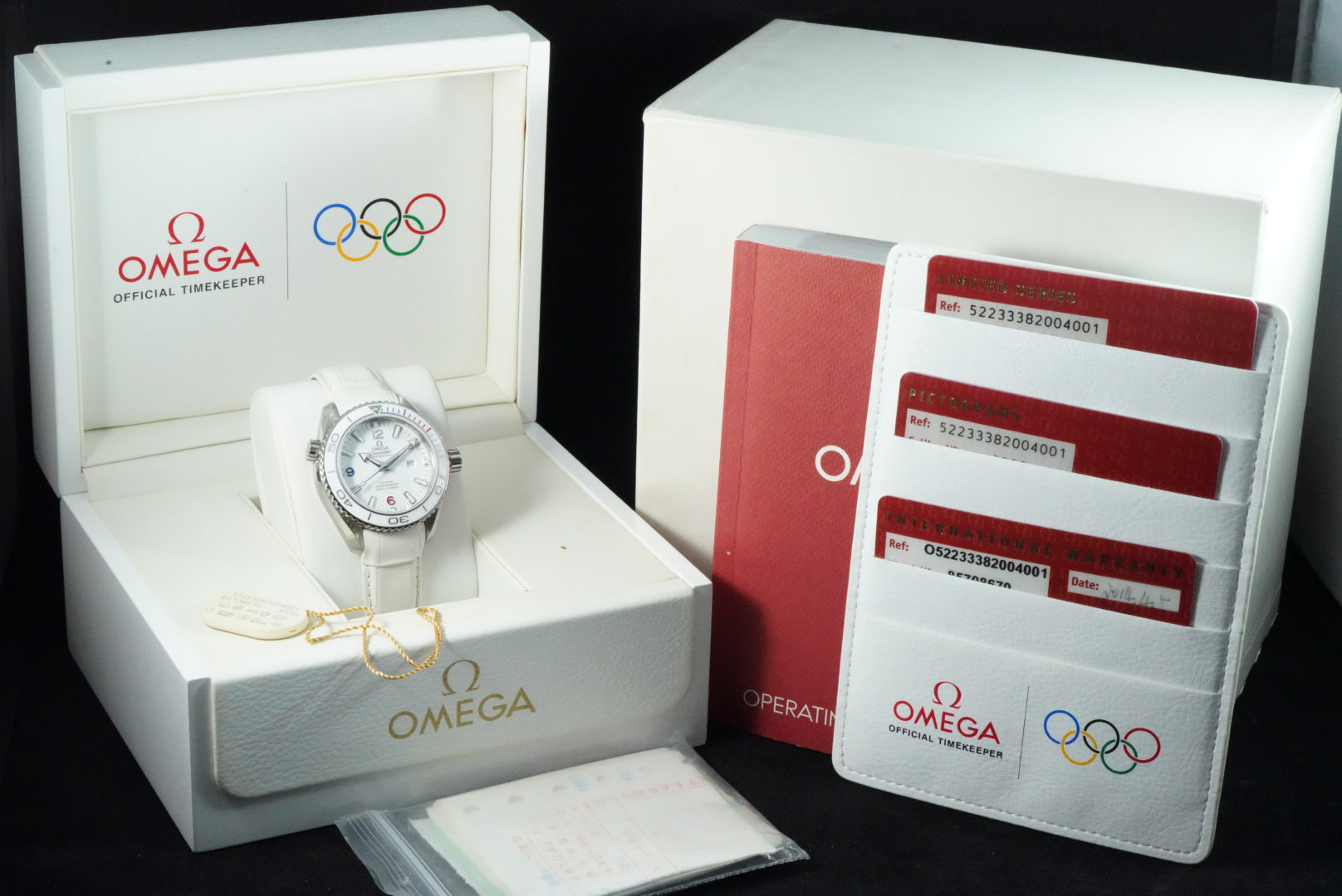 Omega Seamaster Planet Ocean Sochi 2014 Olympics 38.5mm White RARE| Box & Papers