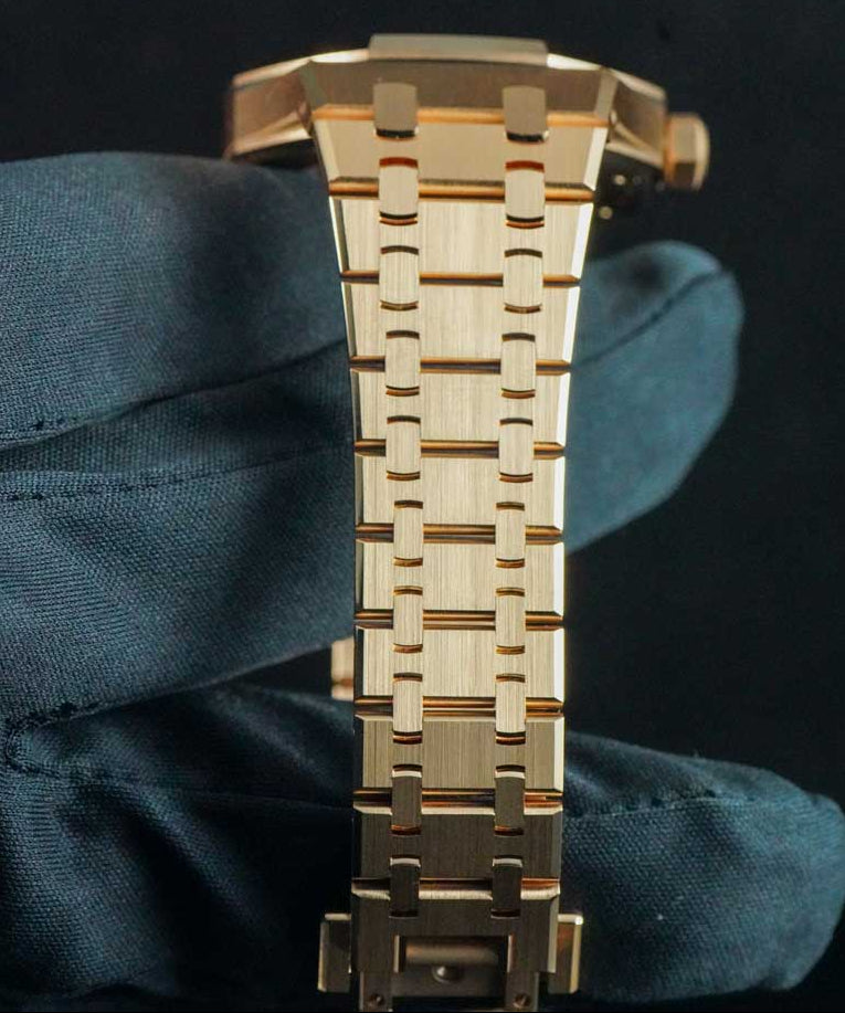 Audemars Piguet Royal Oak 15551or 37mm Rose Gold Blue Dial Factory Diamond Bezel 2026 Box & Papers