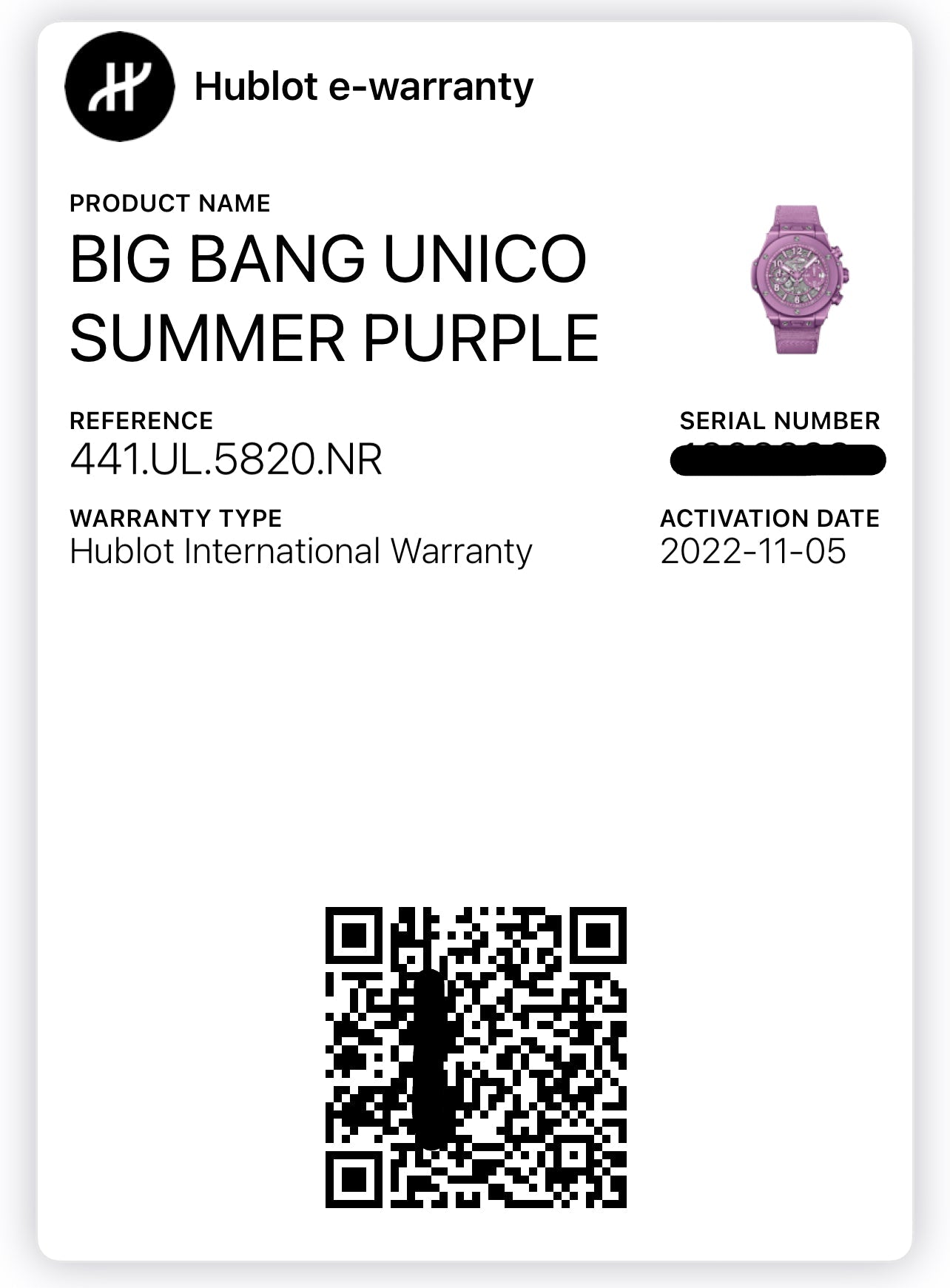 Hublot Big Bang Unico Summer Purple 42mm 441.UL.5820.NR 2022 E-Warranty | Preowned