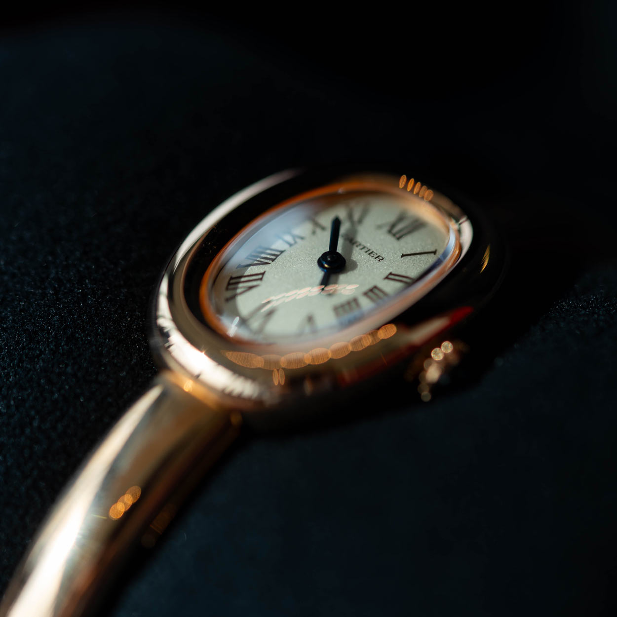 Cartier Baignoire Rose Gold White Roman Dial Size 16 Unworn