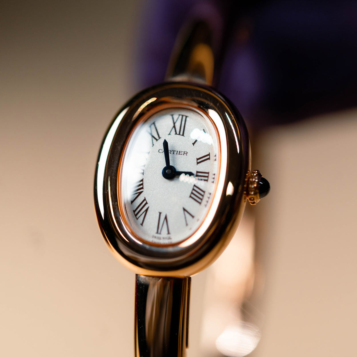 Cartier Baignoire Rose Gold White Roman Dial Size 16 Unworn