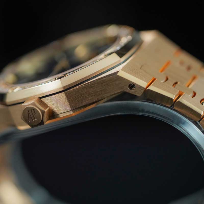 Audemars Piguet Royal Oak 15551or 37mm Rose Gold Blue Dial Factory Diamond Bezel 2026 Box & Papers
