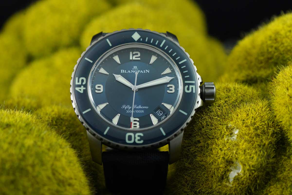 Blancpain Fifty Fathoms Automatique 5015-12B40-O52A – Titanium | Blue Dial | 45mm | Full Set