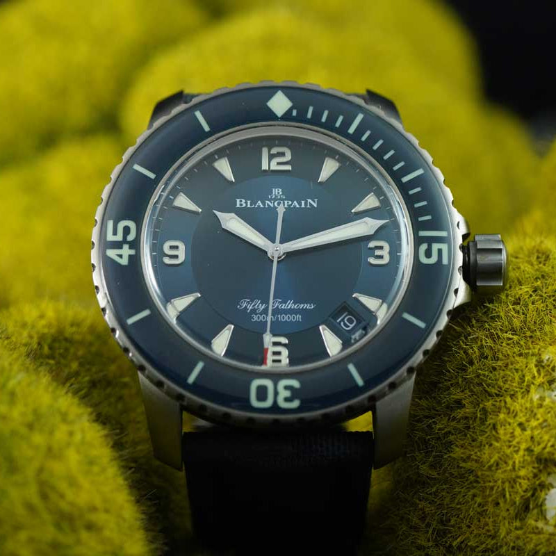 Blancpain Fifty Fathoms Automatique 5015-12B40-O52A – Titanium | Blue Dial | 45mm | Full Set