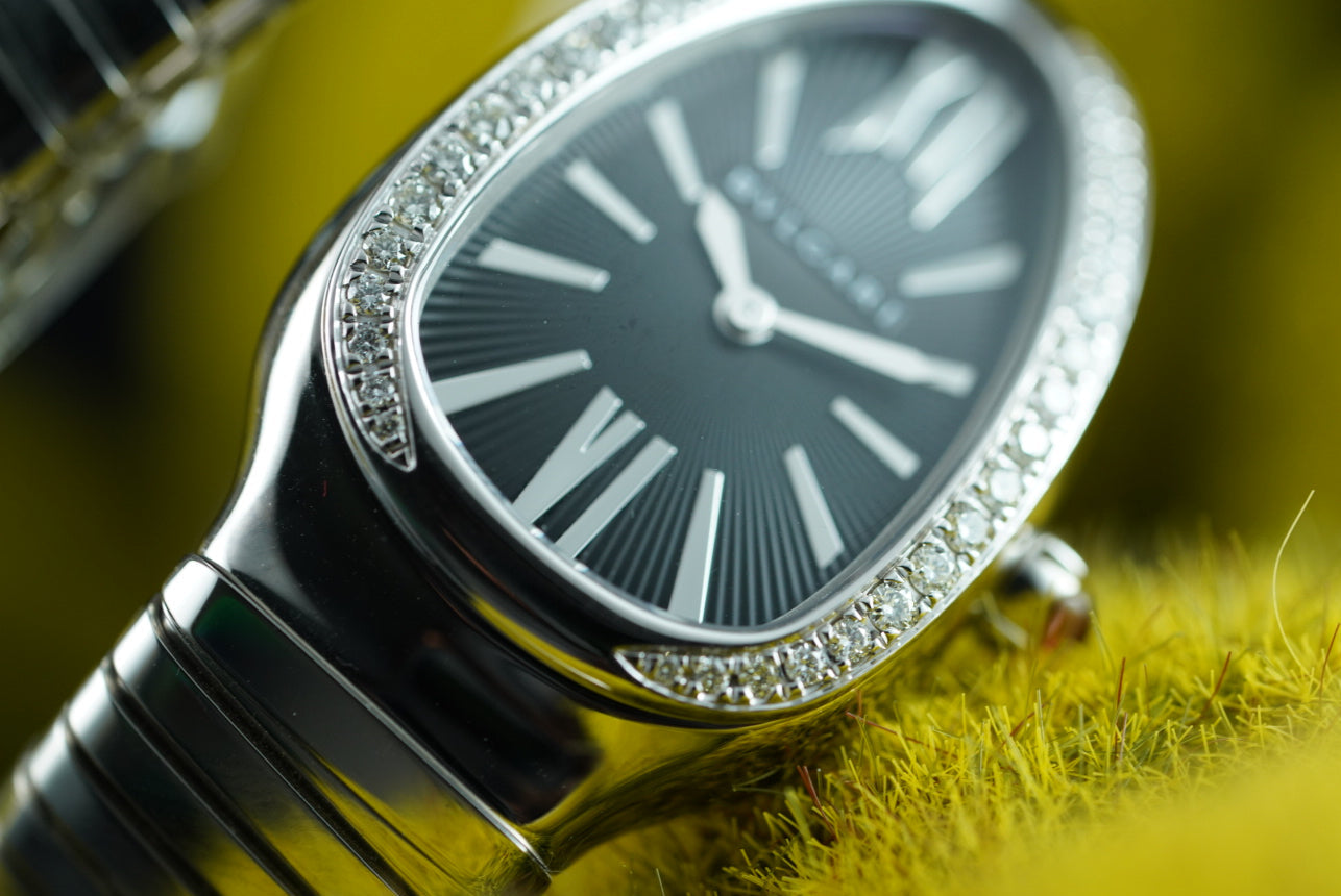 Bvlgari Serpenti SP 35 S 102824 AM Diamonds Single Spiral Black Dial Unworn 2021