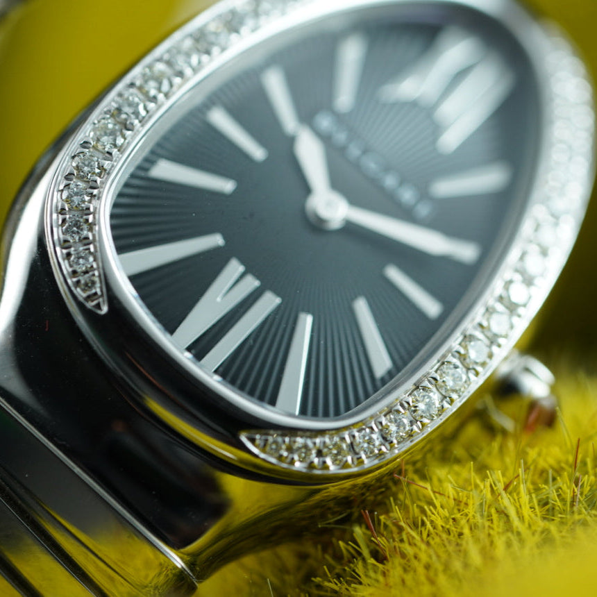 Bvlgari Serpenti SP 35 S 102824 AM Diamonds Single Spiral Black Dial Unworn 2021