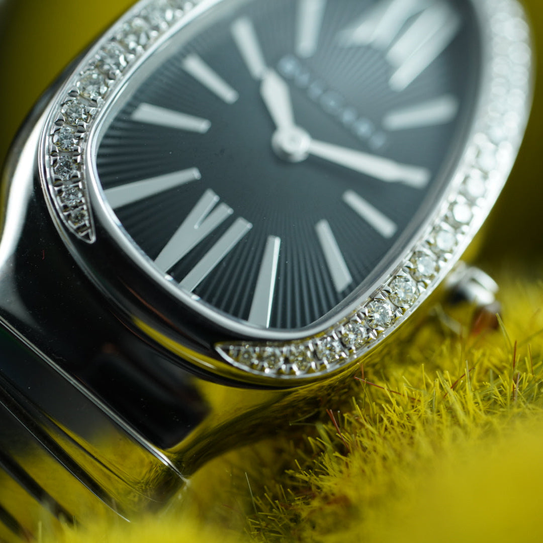 Bvlgari Serpenti SP 35 S 102824 AM Diamonds Single Spiral Black Dial Unworn 2021