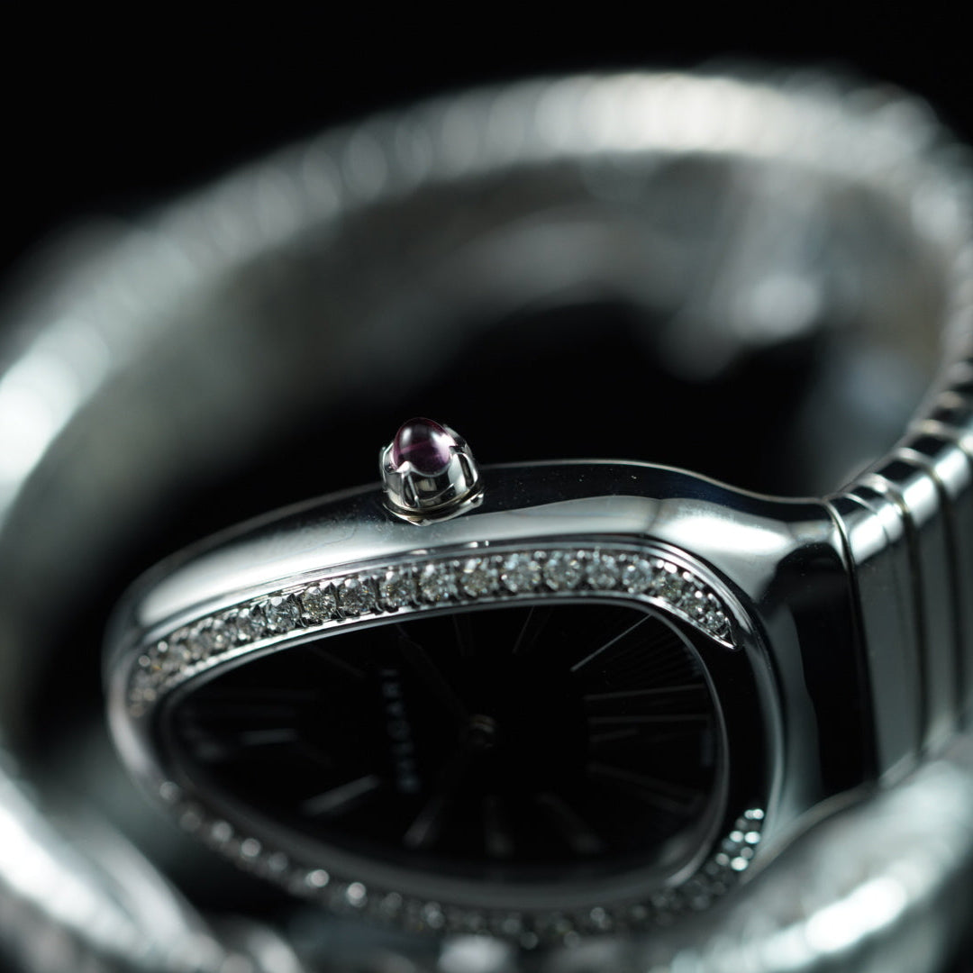Bvlgari Serpenti SP 35 S 102824 AM Diamonds Single Spiral Black Dial Unworn 2021