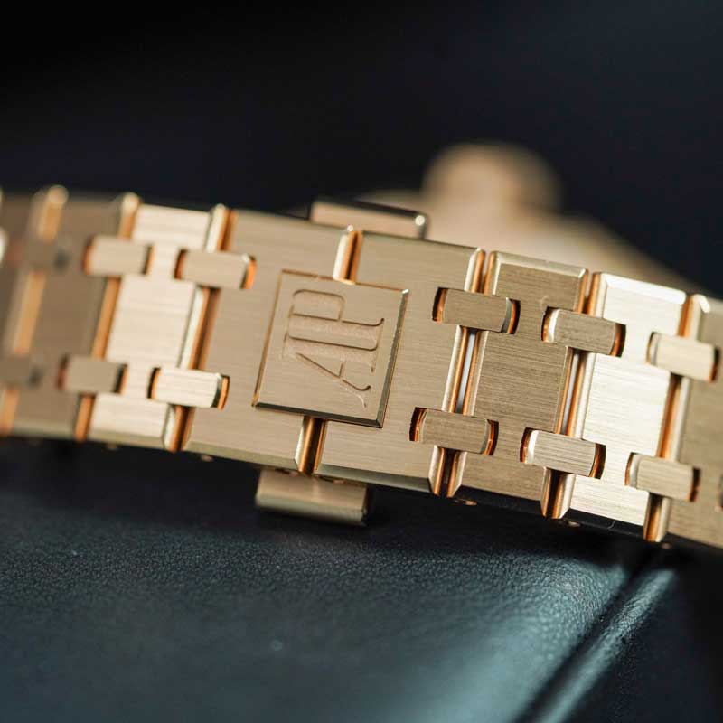 Audemars Piguet Royal Oak 15551or 37mm Rose Gold Blue Dial Factory Diamond Bezel 2026 Box & Papers